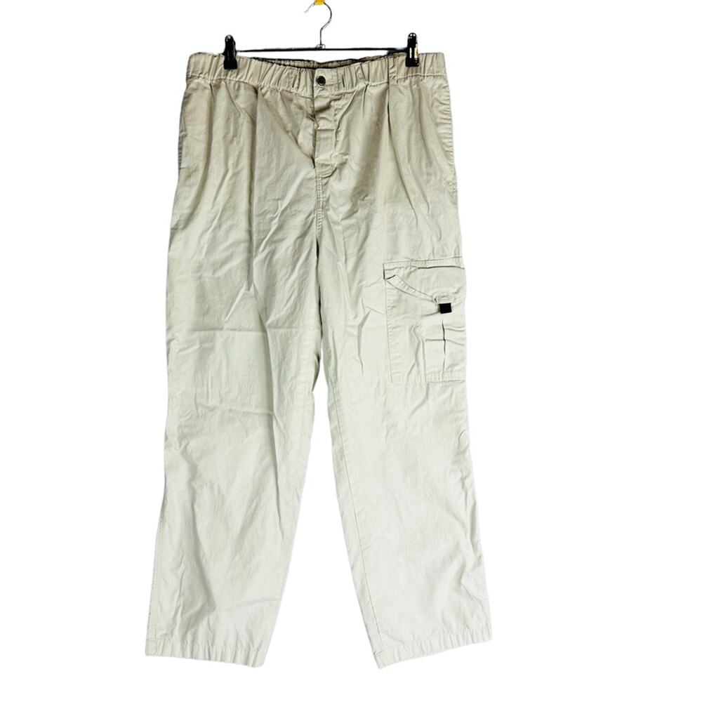 Quiksilver Mens Size Large Pants Pull On Comfort Waist Khaki Cargo Pockets